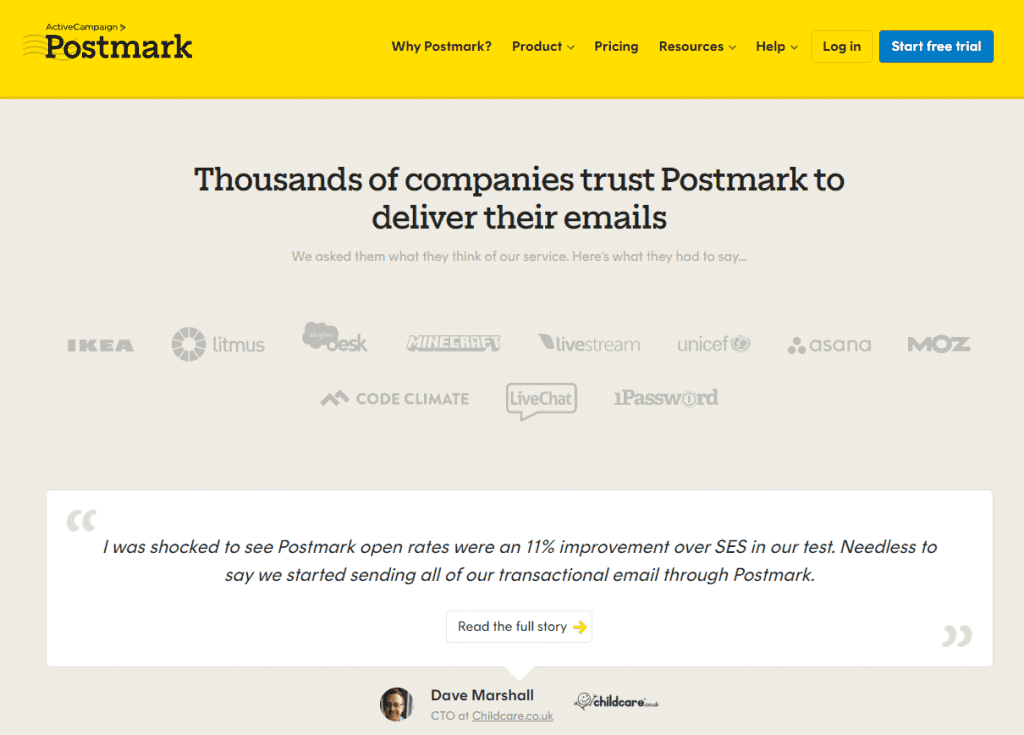 Postmark wall of love