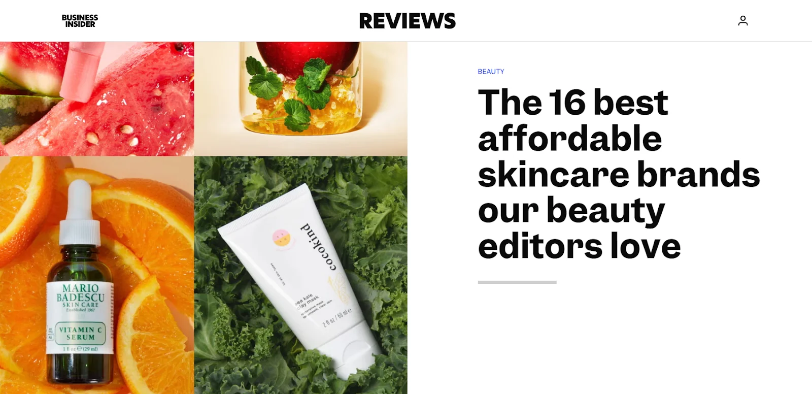 An example of a product review by Business Insider