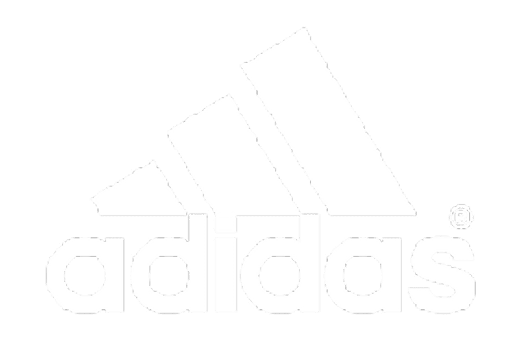 The image features the iconic Adidas logo in white, showcasing three diagonal stripes stacked to the left of the brand name in lowercase letters, symbolizing the global sportswear company.