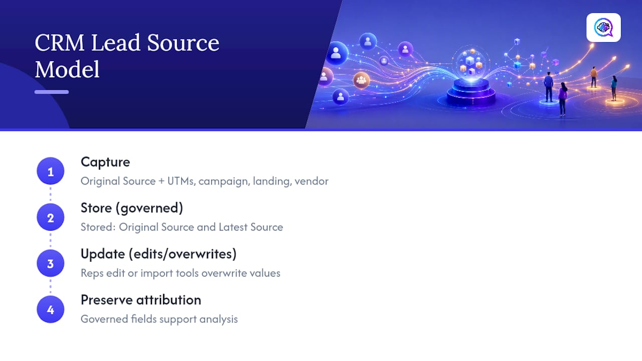 Diagram of CRM lead source fields and data flow