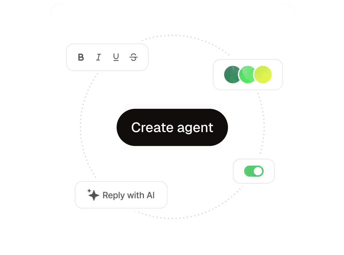 AI agent creation interface with automation tools