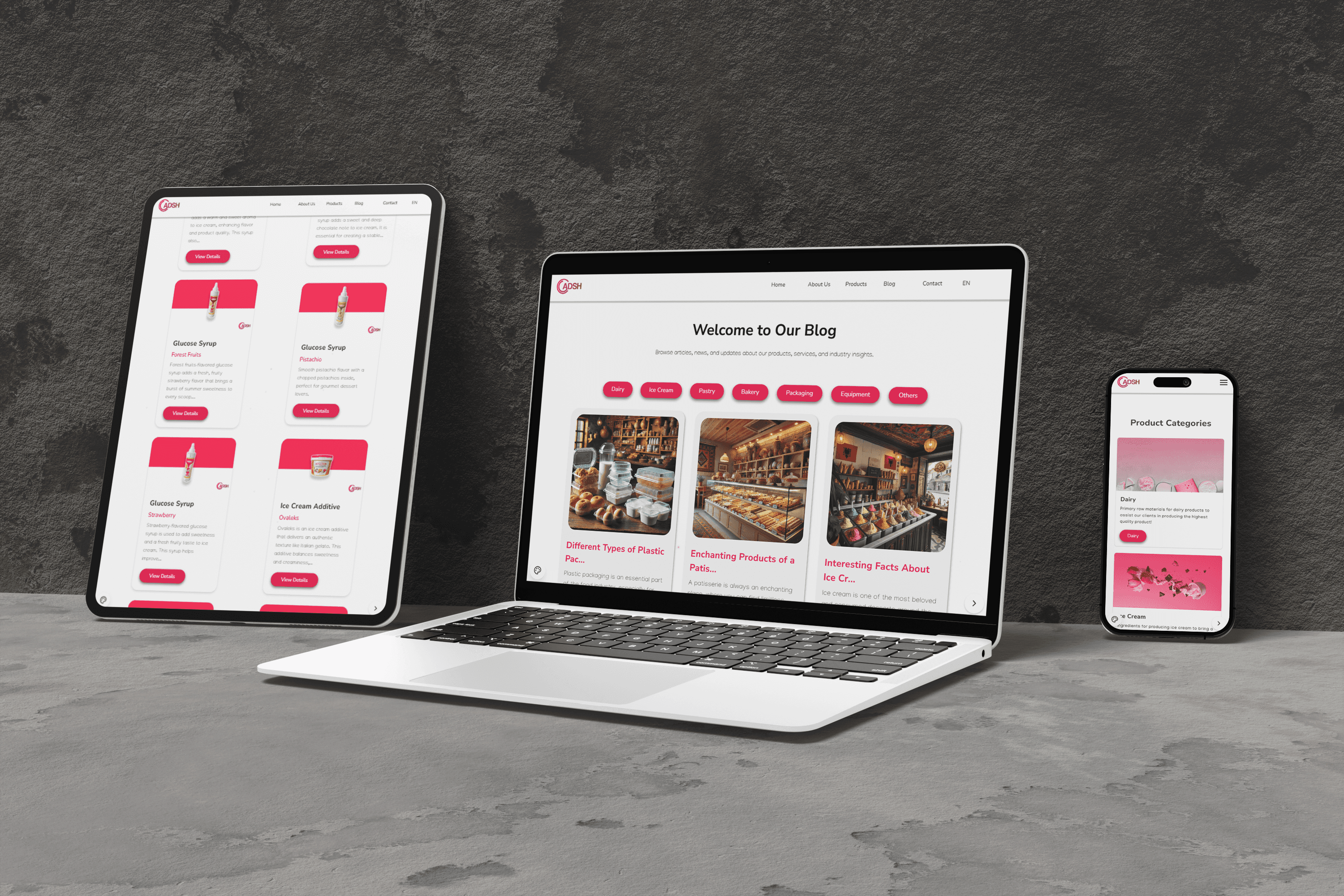 ADSH's website mockup