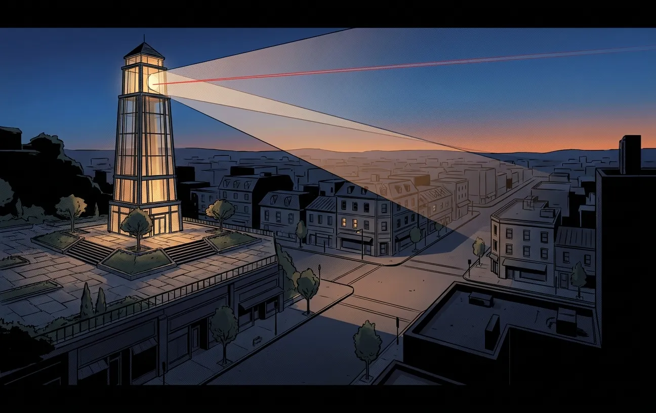 Lighthouse at dusk symbolizing RockN' Socials Digital Marketing Agency.