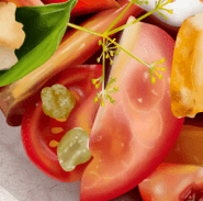 Realistic drawing of a tomato salad bowl. Realistic drawing of food. Realistic salad bowls. Digital drawing or painting of a realistic food. Bright realistic tomato salad bowl.