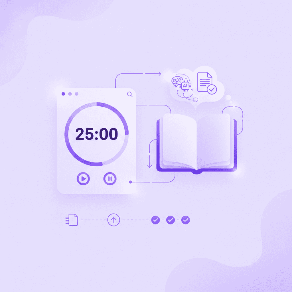 Pomodoro technique timer for focused exam study sessions