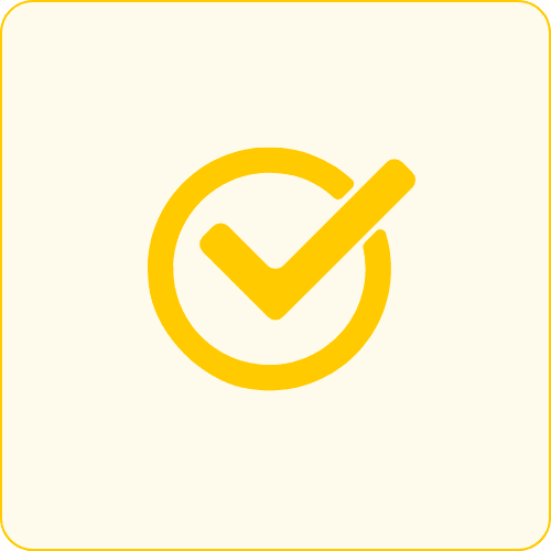 Circle with checkmark icon indicating no installation needed