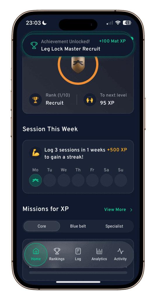 Jitsai app log page mobile mockup