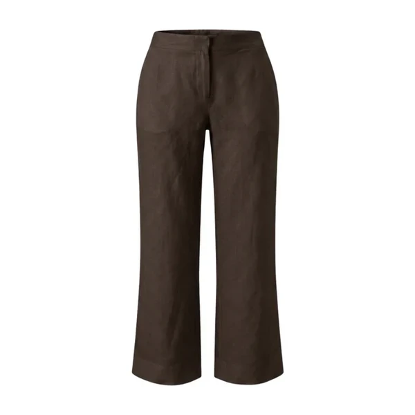 Pantalone in lino marrone, cropped