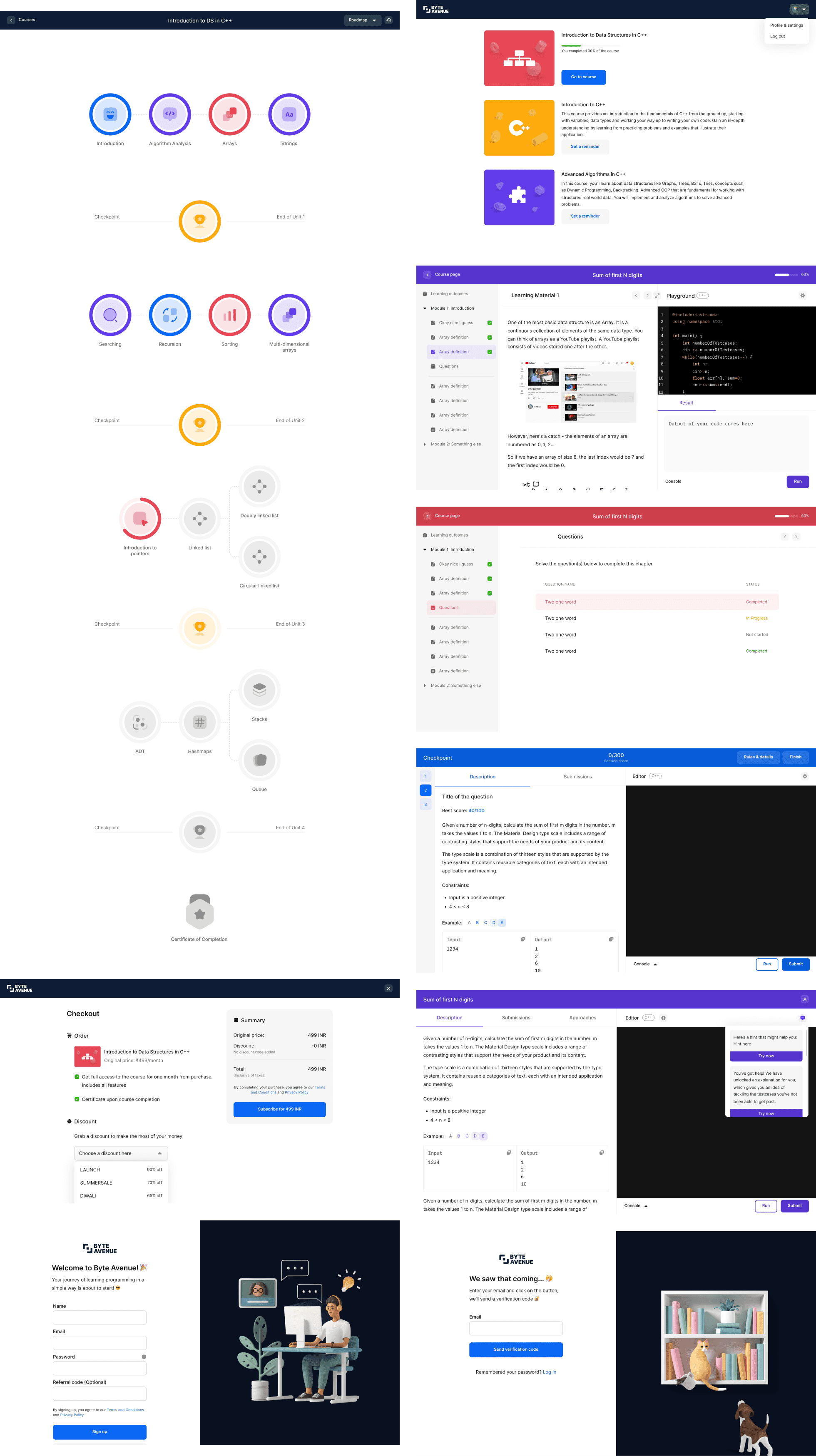 Final screens of Byte Avenue at launch.