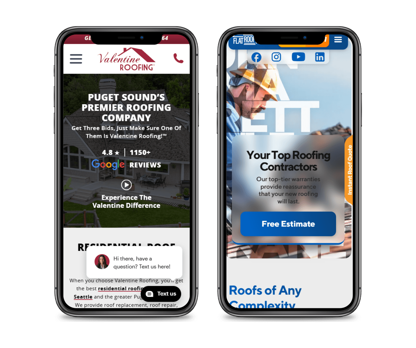 mobile optimization for a roofer website