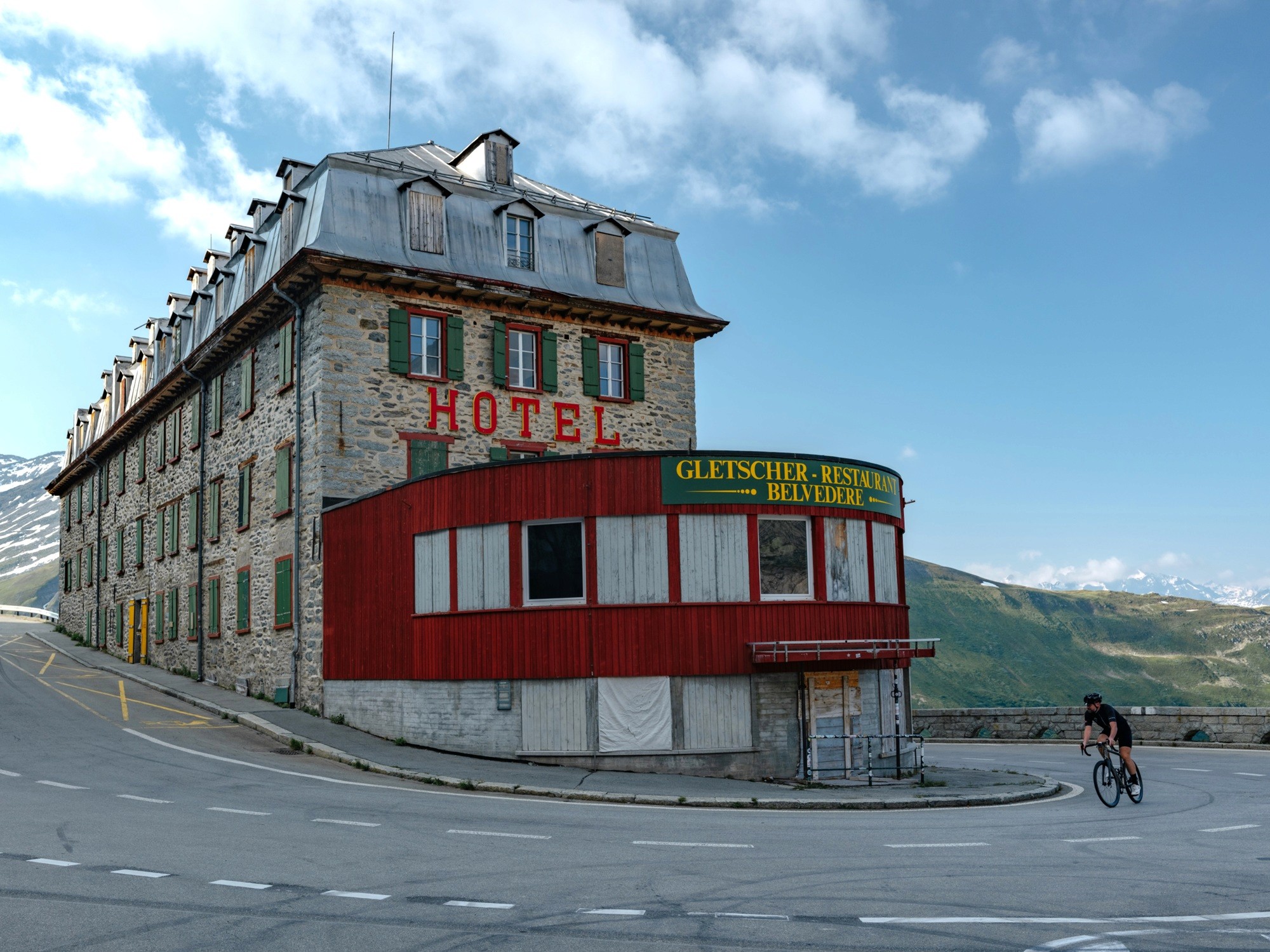 The Furka Pass and famous Belevdere Hotel