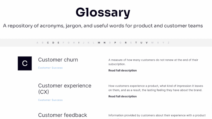 Pendo’s Product Glossary