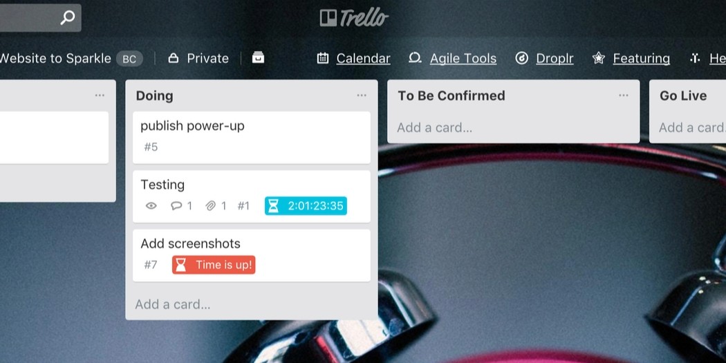 Countdown power-up for Trello