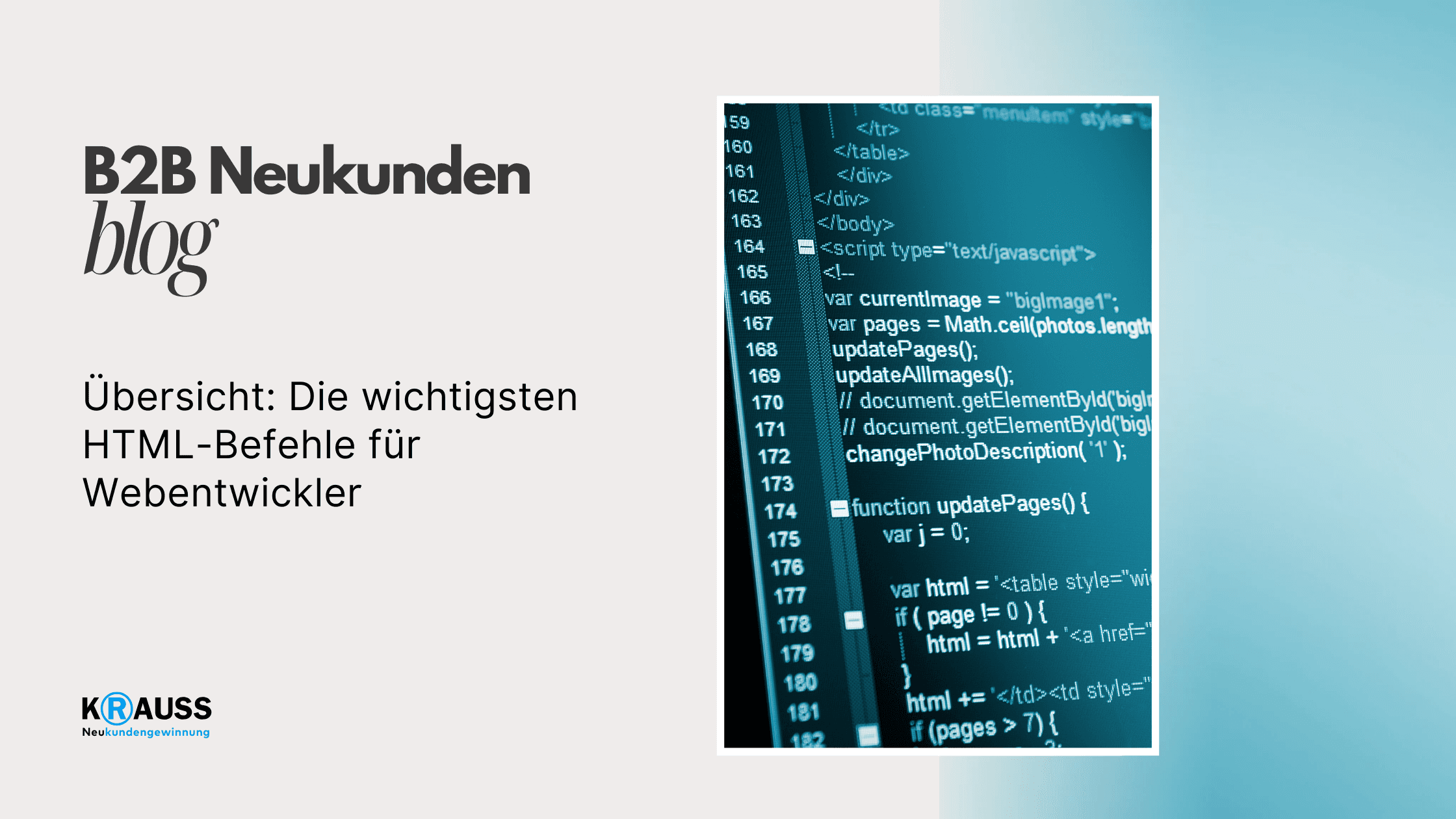 Übersicht: Die wichtigsten HTML-Befehle für Webentwickler