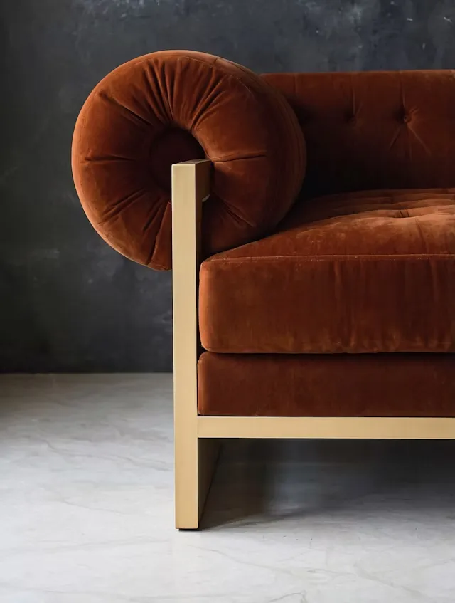 Modern Burnt Orange Sofa