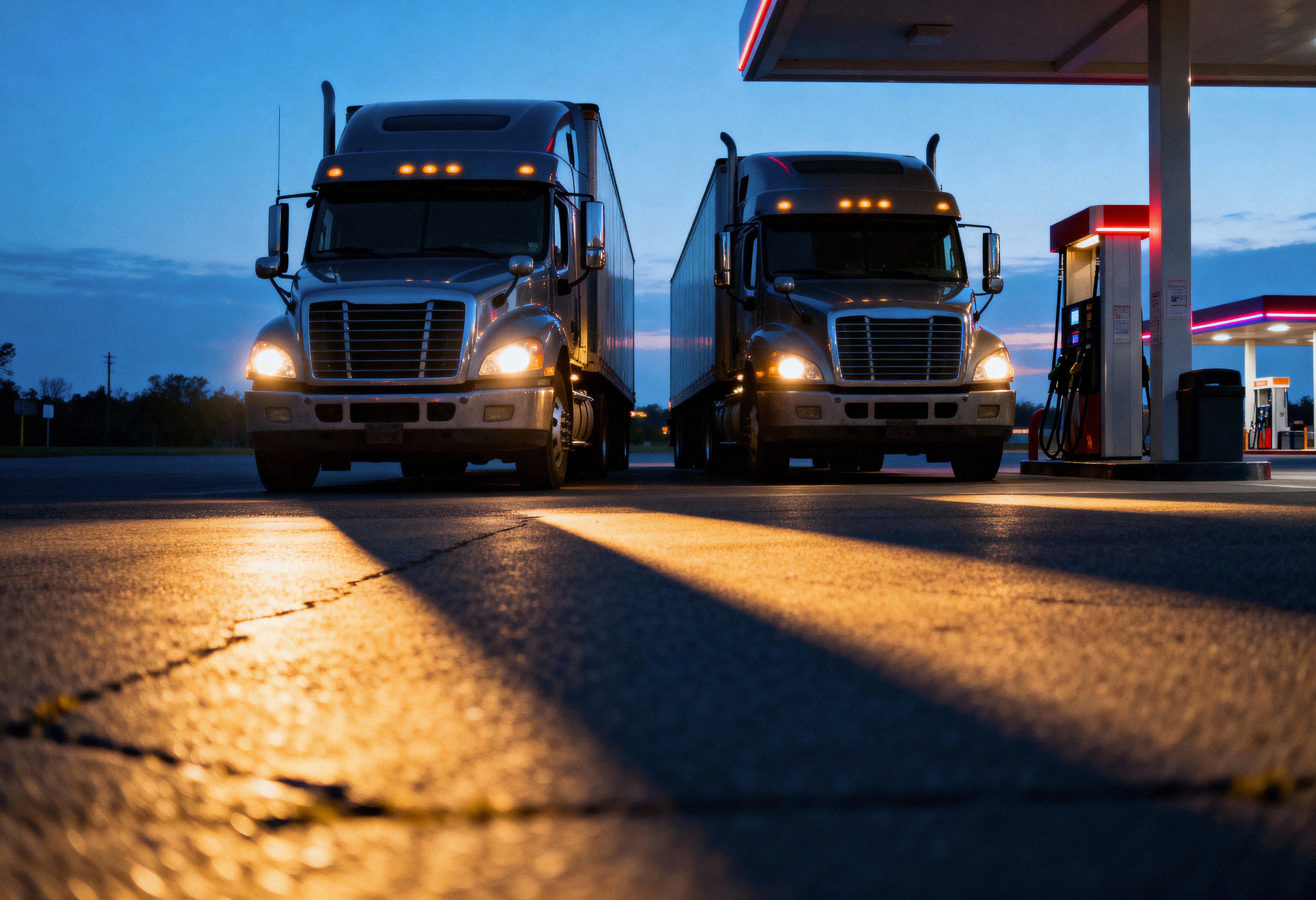 Truck on a local road