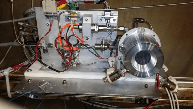 Figure 5: RIT-uX propulsion system inside the vacuum chamber