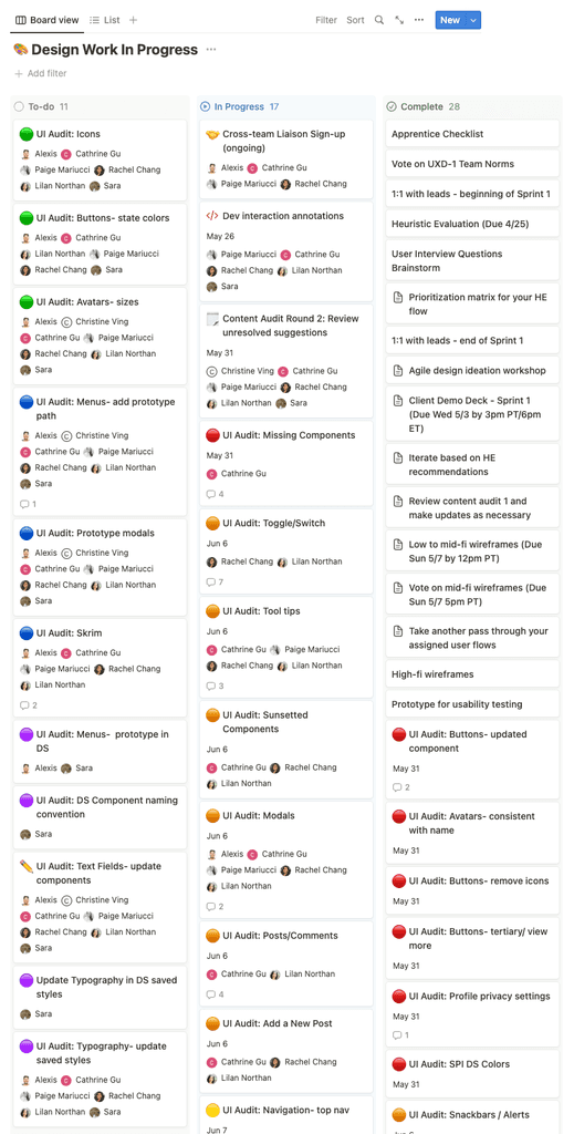 Design Team Kanban Board
