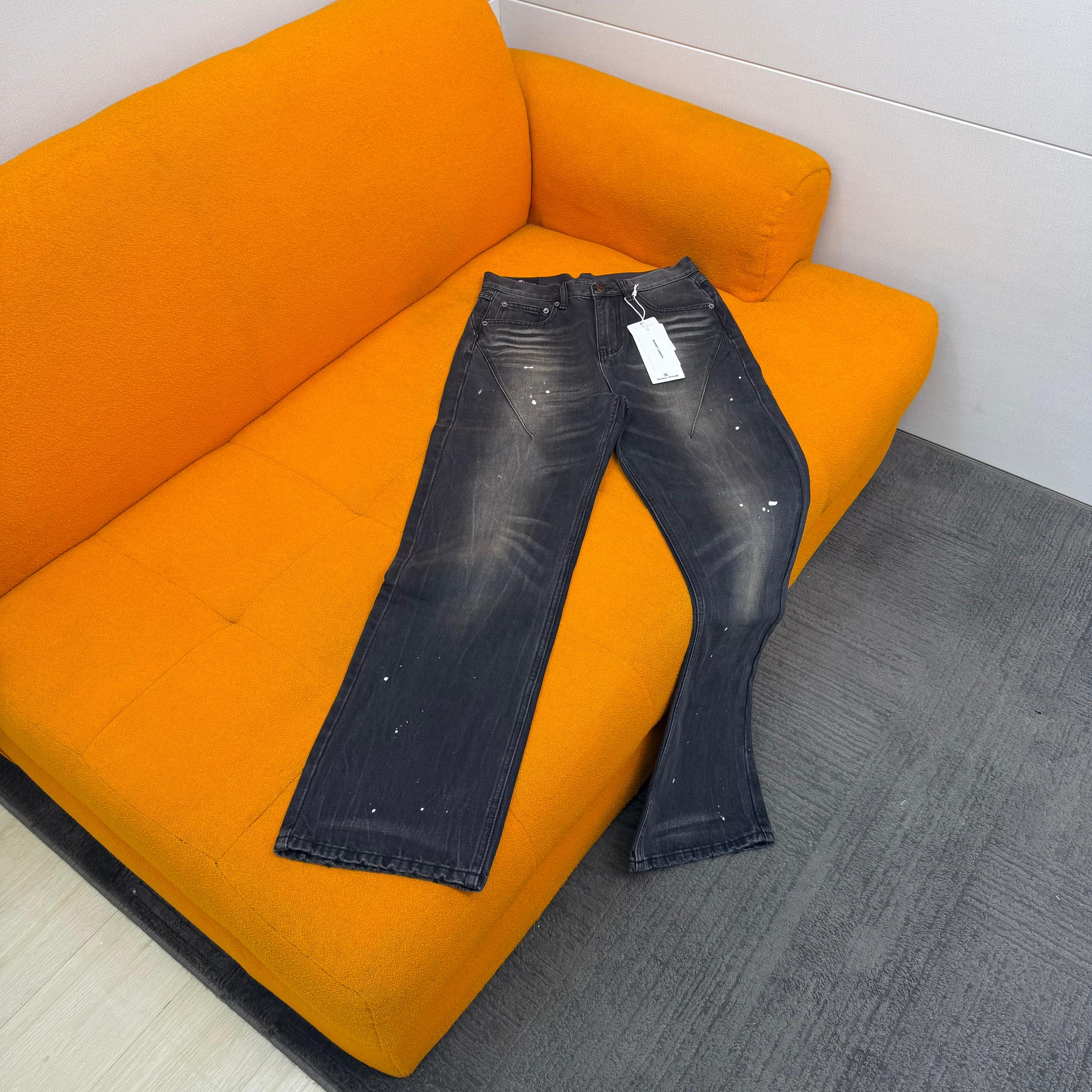 three assorted-color denim bottoms