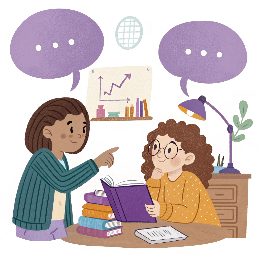 two kids speaking icon