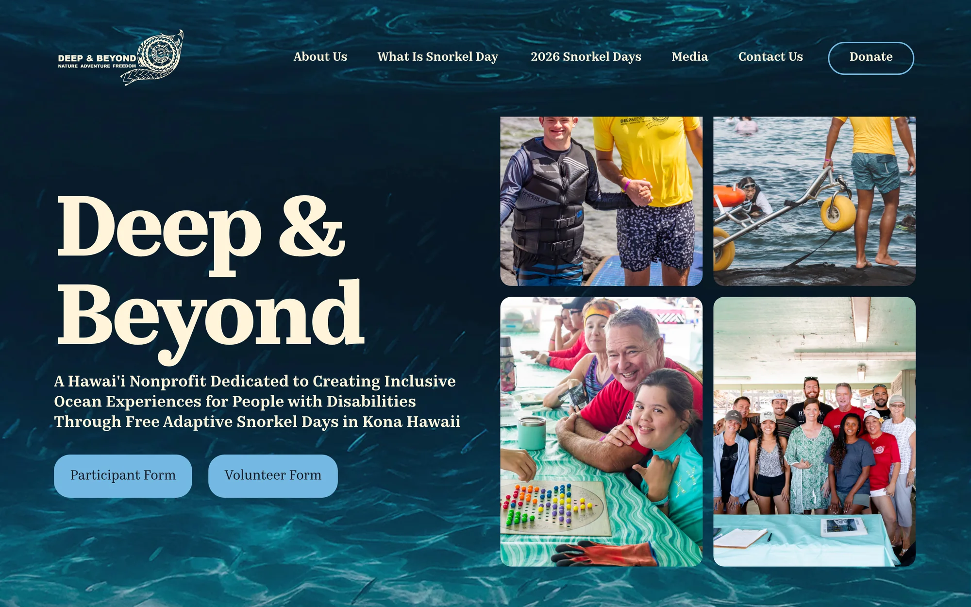 After: the Deep & Beyond homepage Neuma built