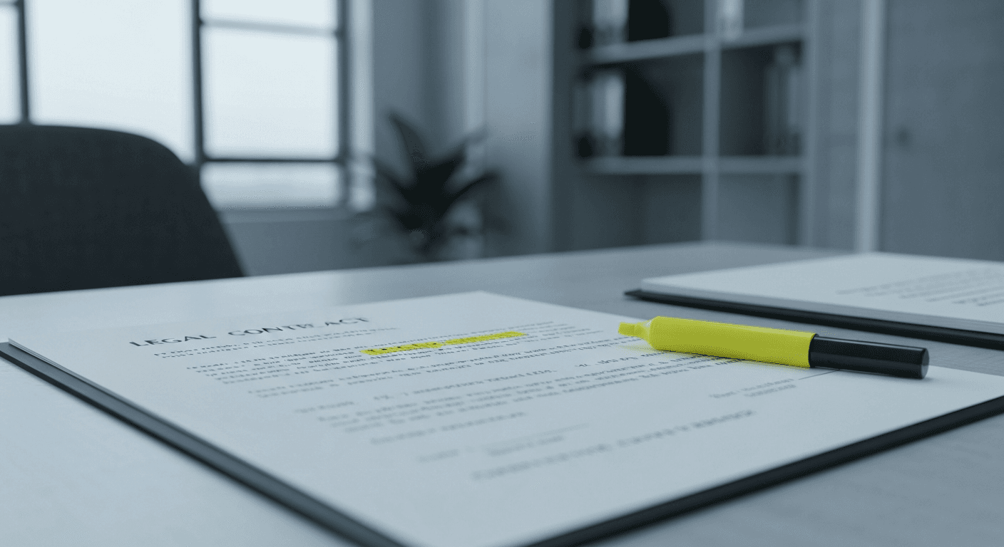 Highlighted contract terms document