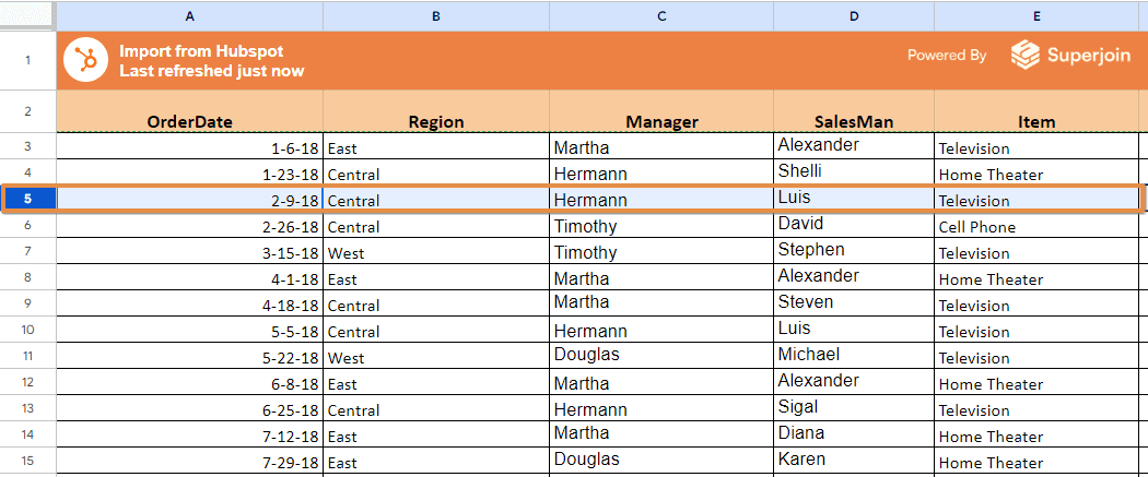 Select the Row