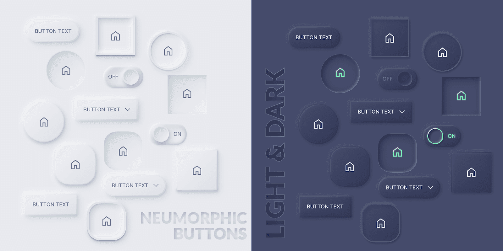 Here’s how neumorphism transforms common UI components: