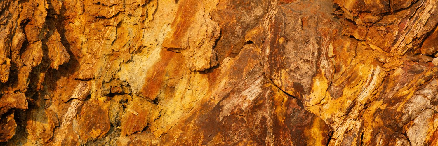 Close view of orange rock