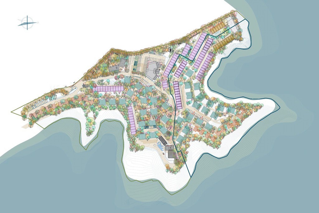 plano urbanistco de yuniko cottage & lake