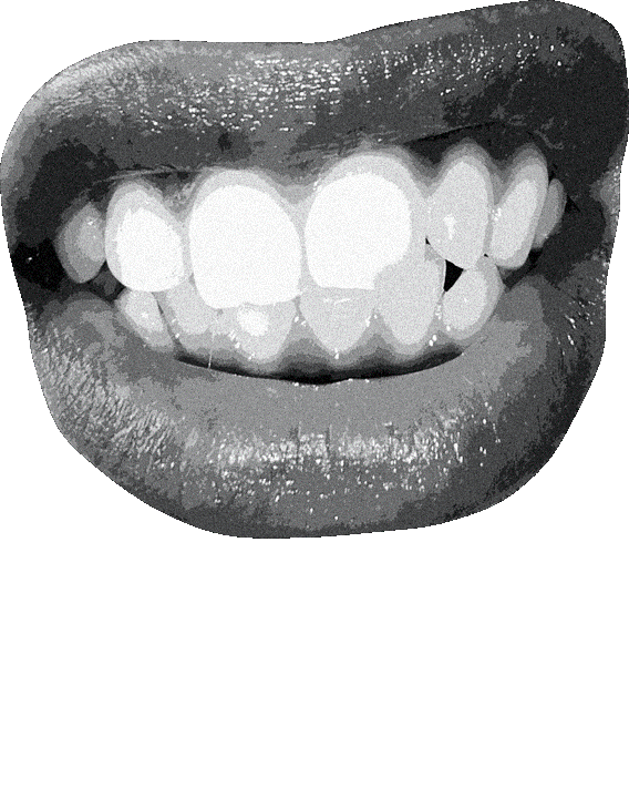 A GIF showing a person's mouth with their tongue sticking out in black and white.