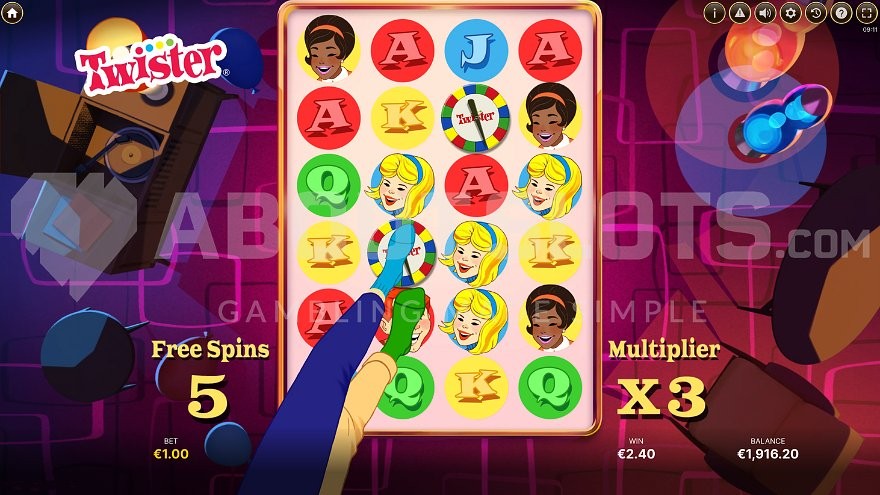 Twister (NetEnt) - exemple de Free Spins