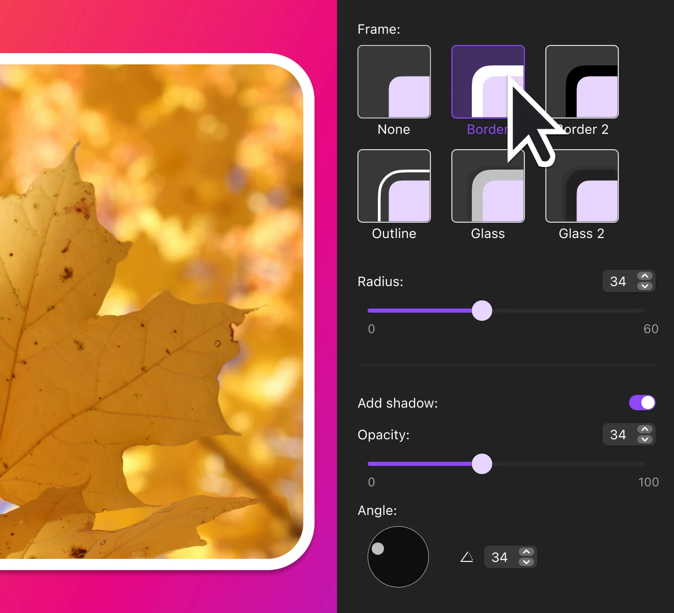 1001 record adds frame and shadow to your screenshot