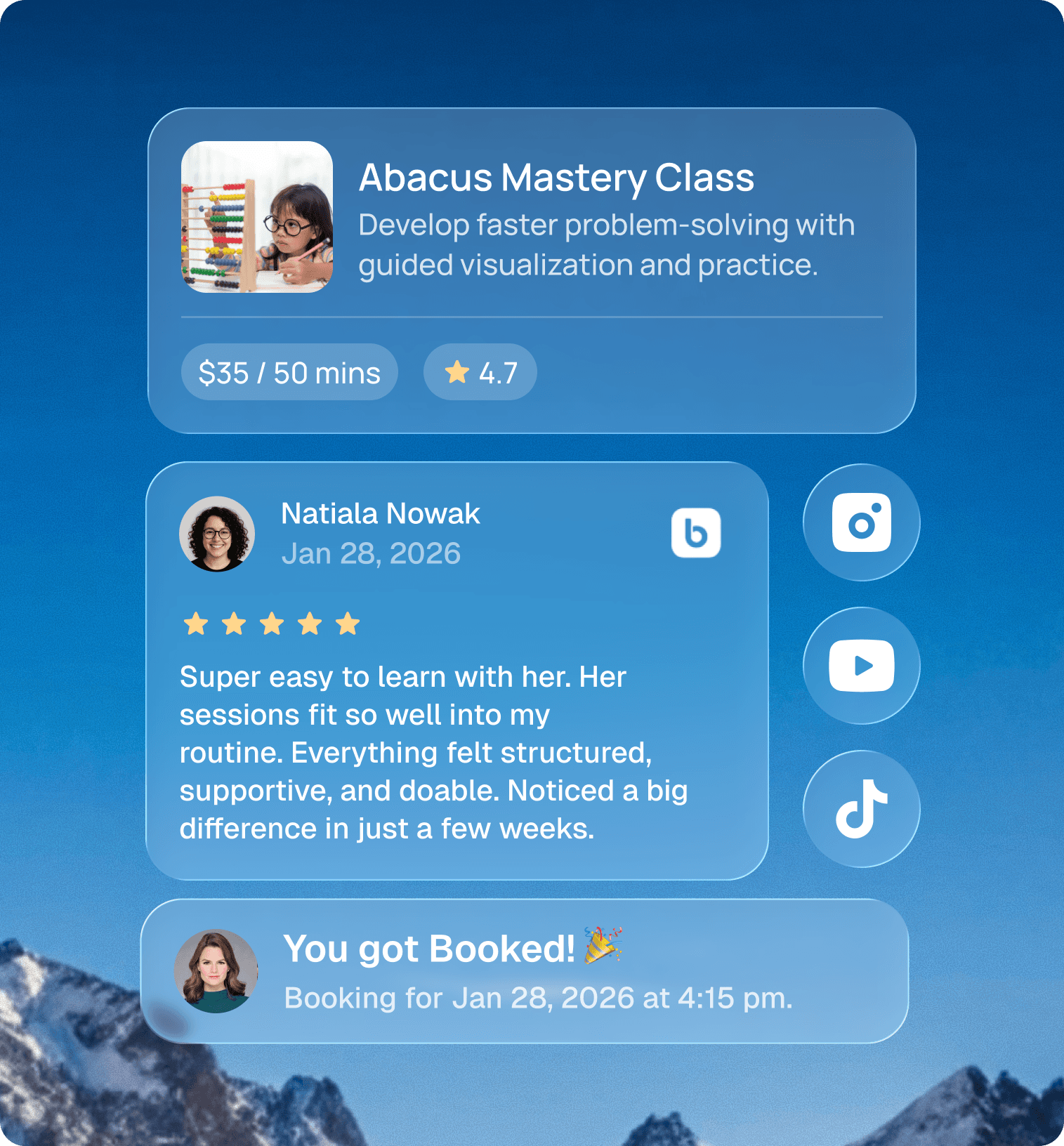 education session booking tool interface
