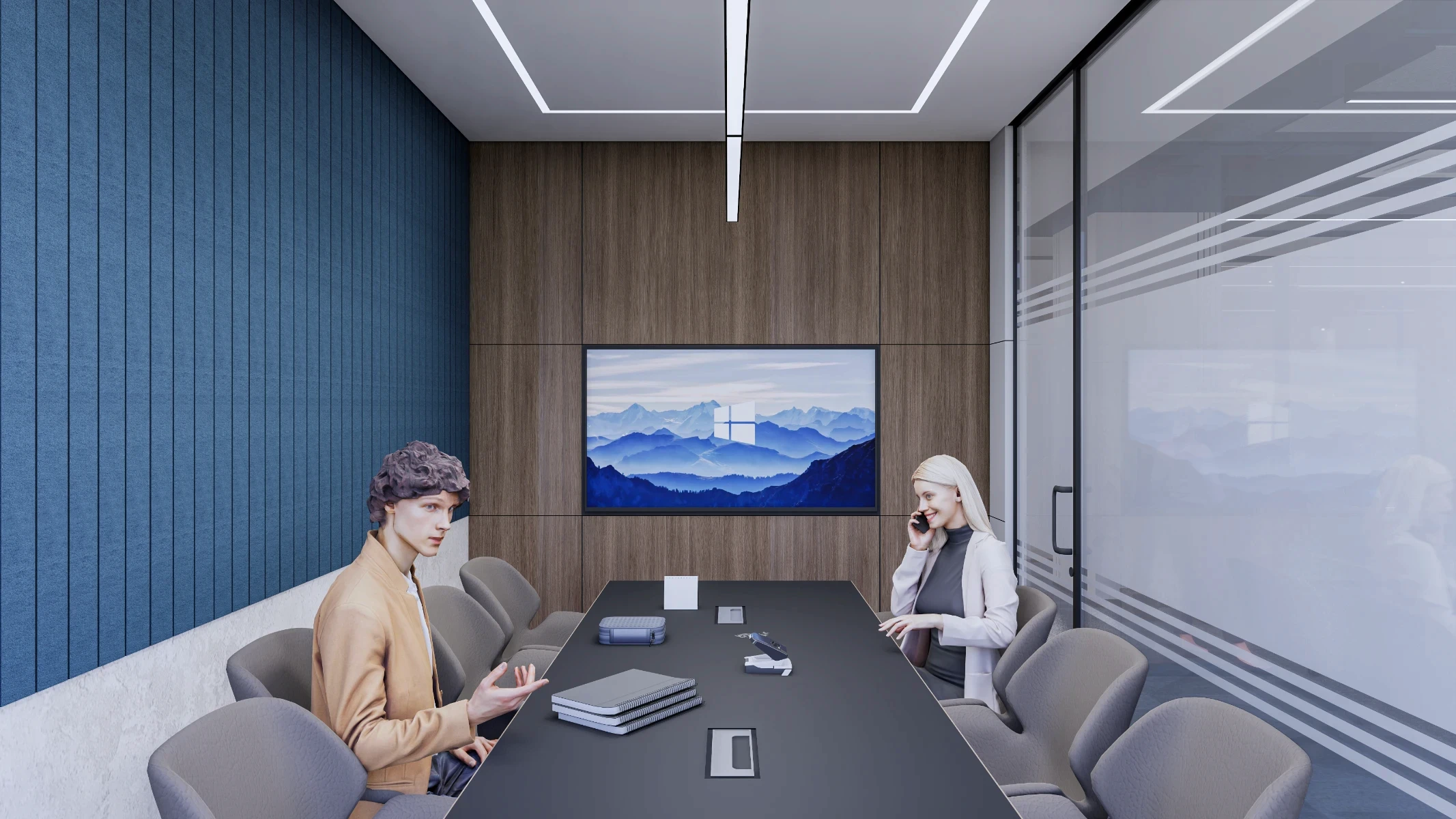 Quality Care hospital's workspace vibrant conference room