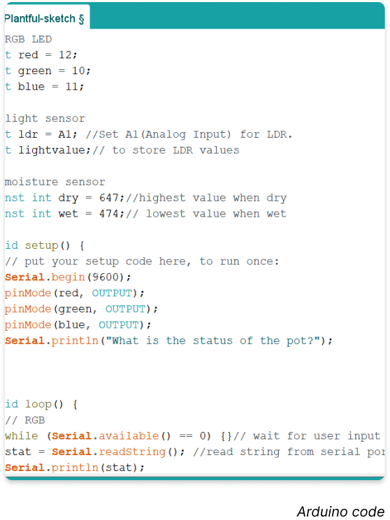 Arduino code for Plantful smart pot