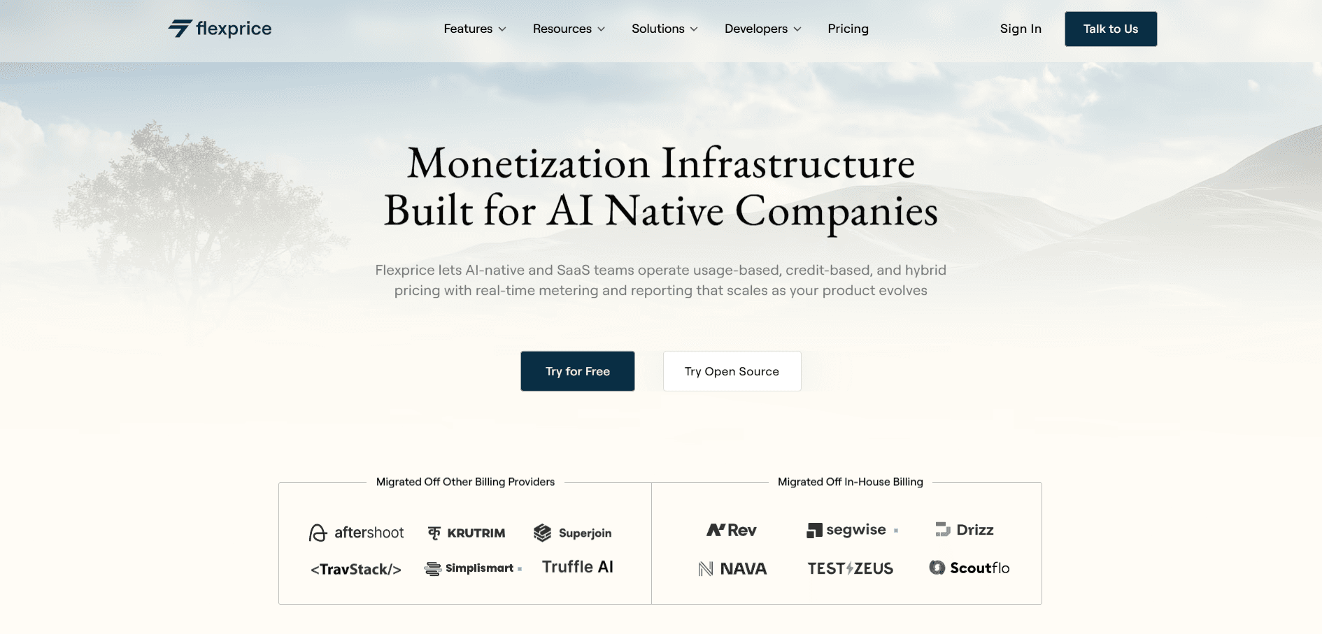Flexprice homepage