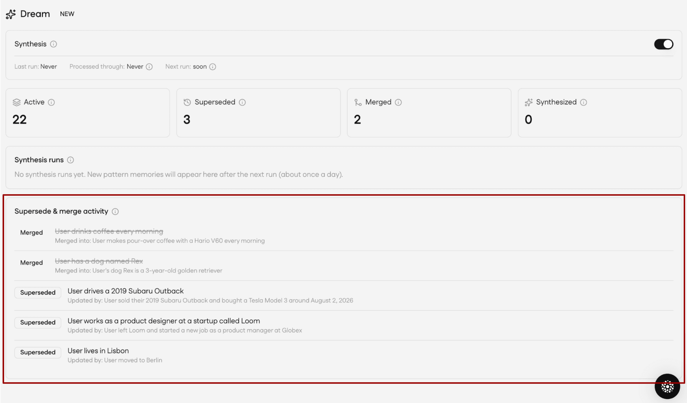 Superseded and Merged data