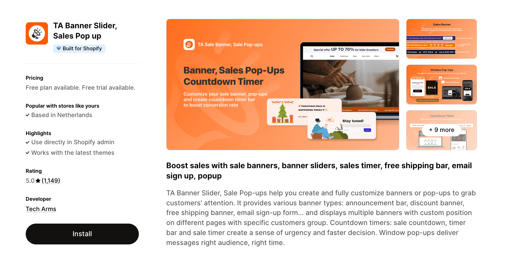 TA Banner Slider, Sales Pop up