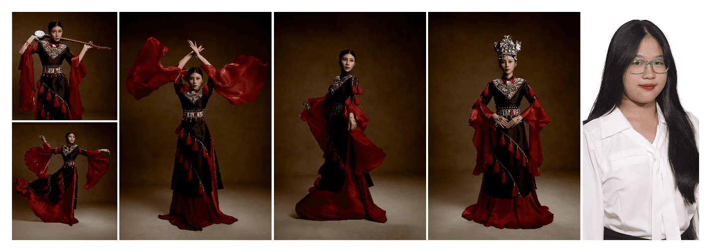 A collage of a person in a red dress

AI-generated content may be incorrect.