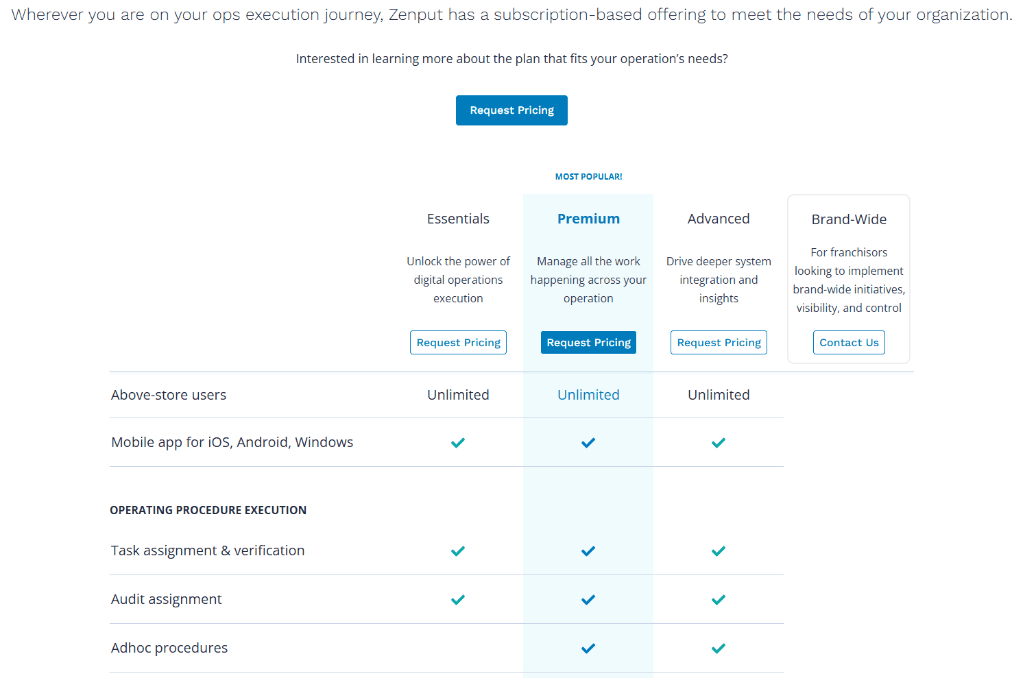 Zenput定价：计划、优势及最佳替代方案| Lark