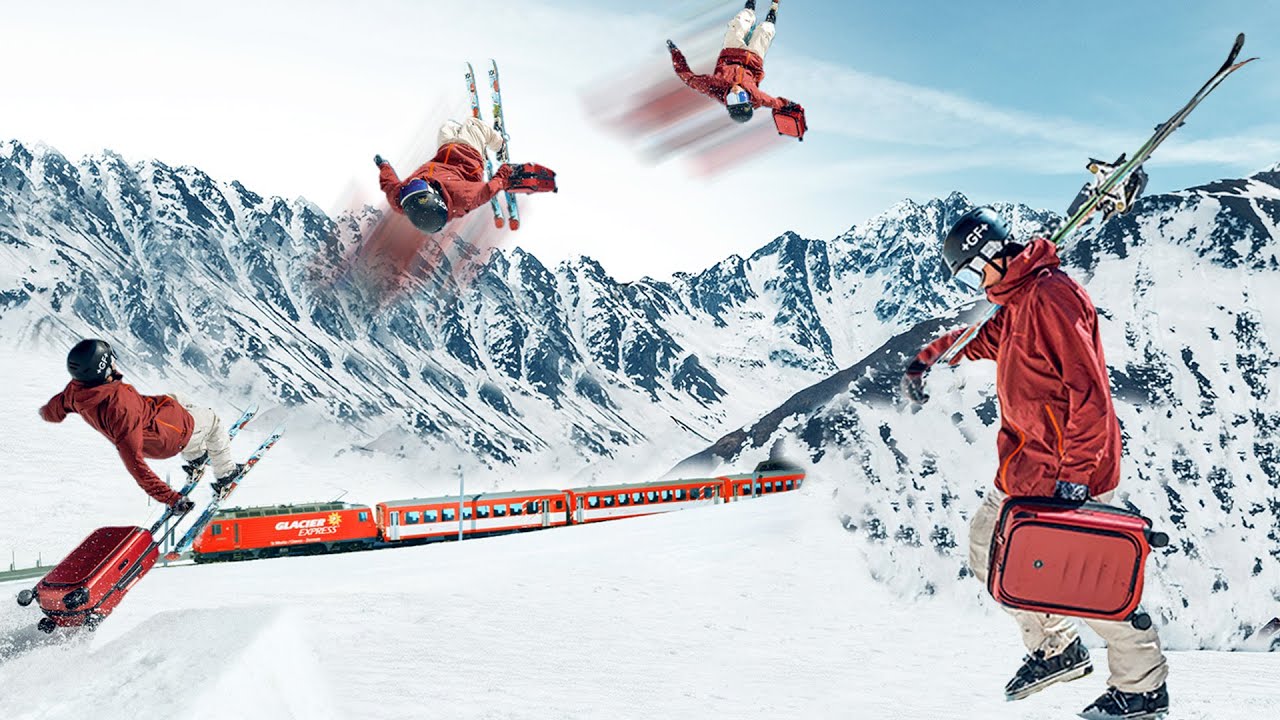 A thumbnail with people skiing in mountains