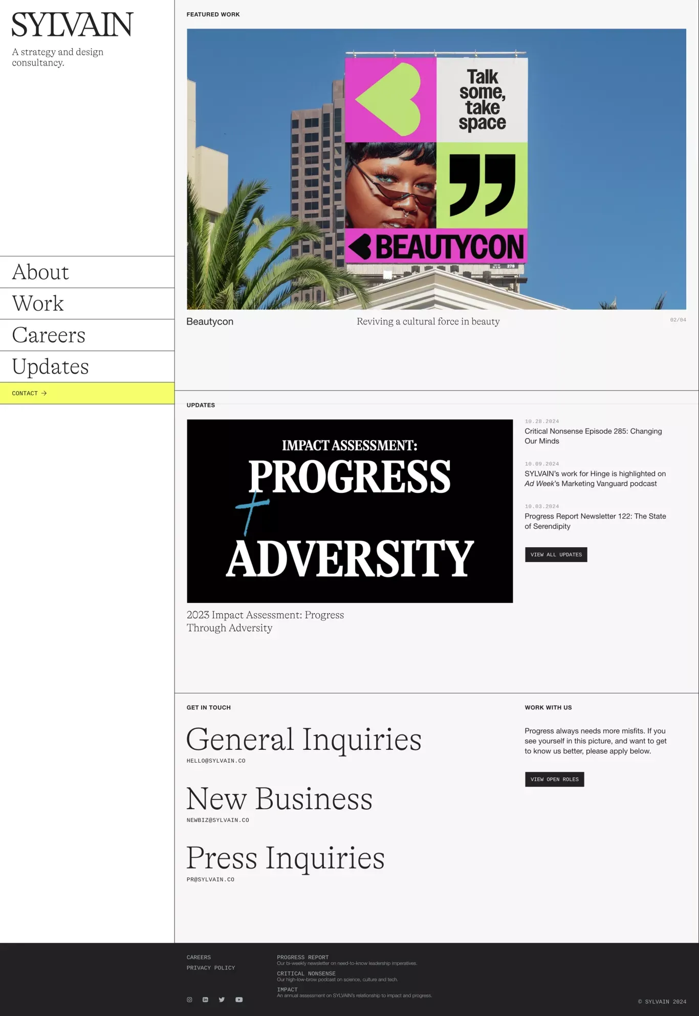 SYLVAIN portfolio page screenshot showcasing Design design