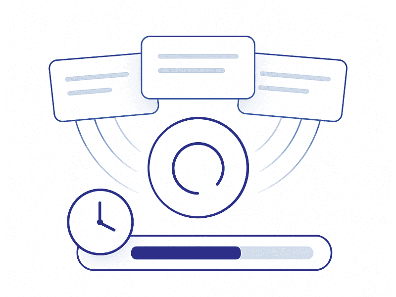 Gauge showing levels of user engagement, with tags for high and low engagement percentages.