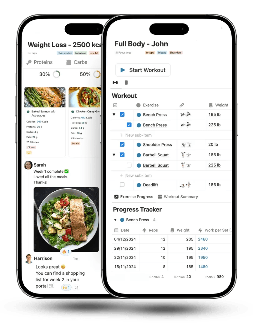 workout program on mobile