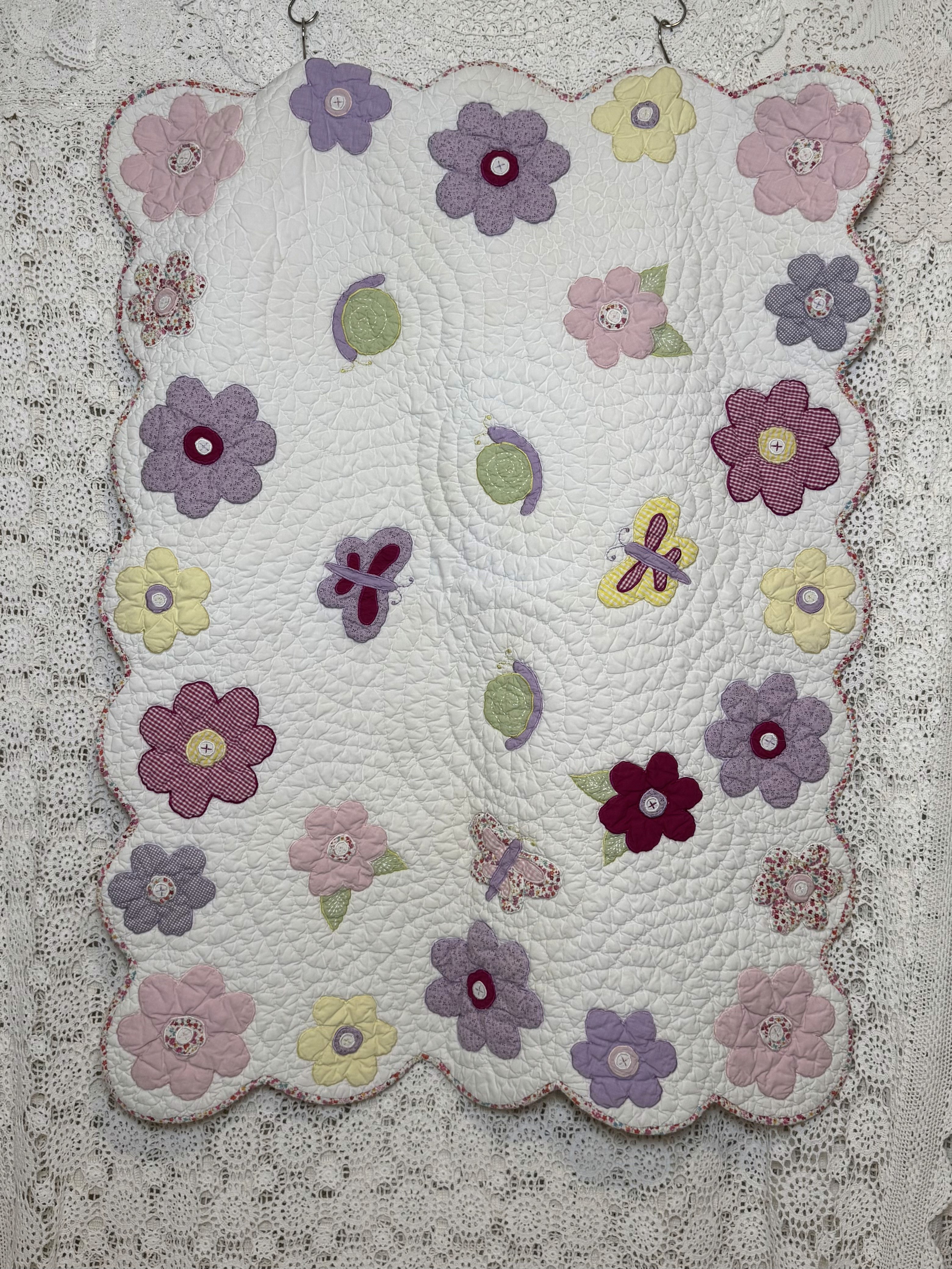 pottery barn kids floral quilt