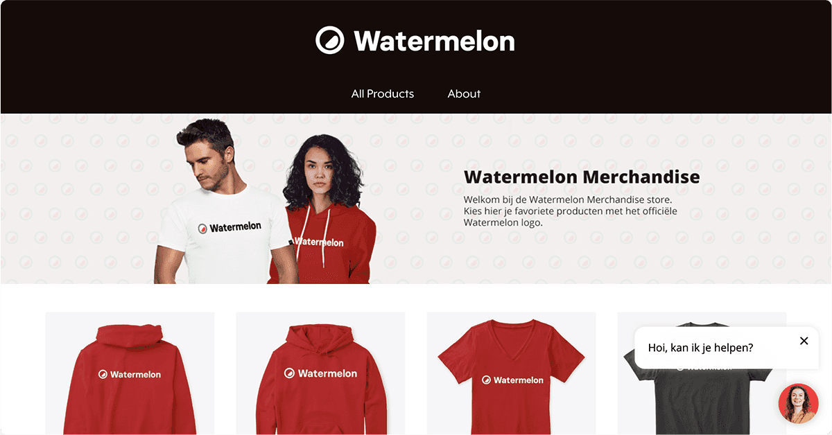 watermelon merch example page