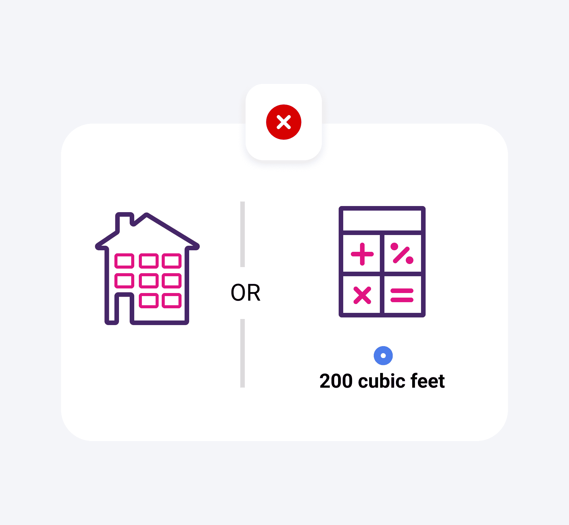 Example of the 'cubic feet' result displayed.