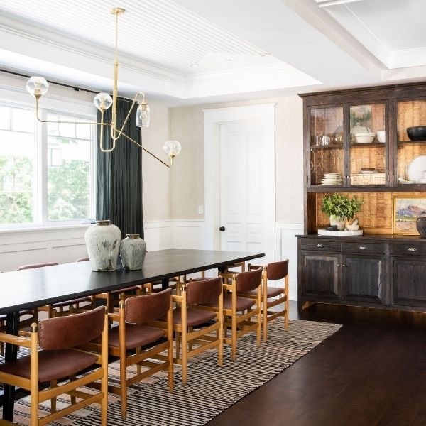 Mixing Dark and Light Wood Tones Dining Room 2021