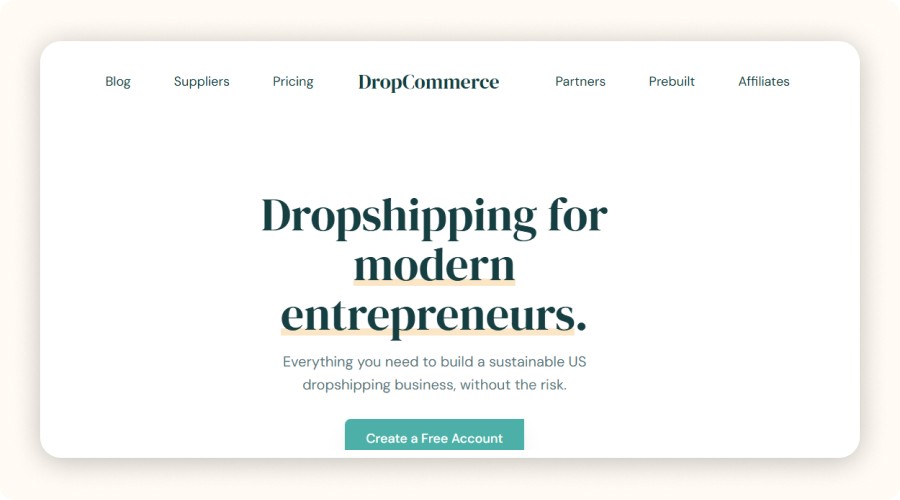 DropCommerce homepage